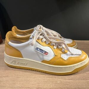 Autry Yellow and White Sneakers